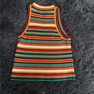 Ribbed glittery multi colored sleeveless top